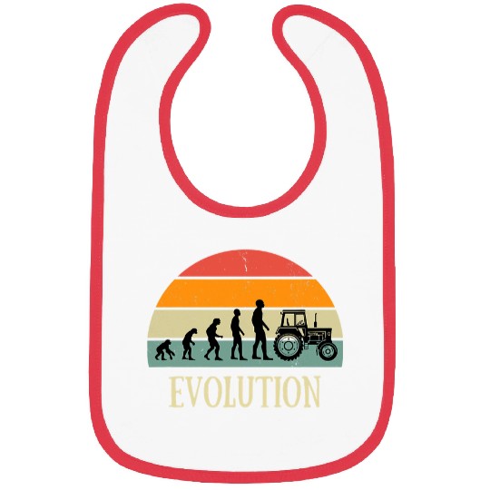Tractor Fun driving Evolution Tractor Gift Farmer Humor Men Bibs