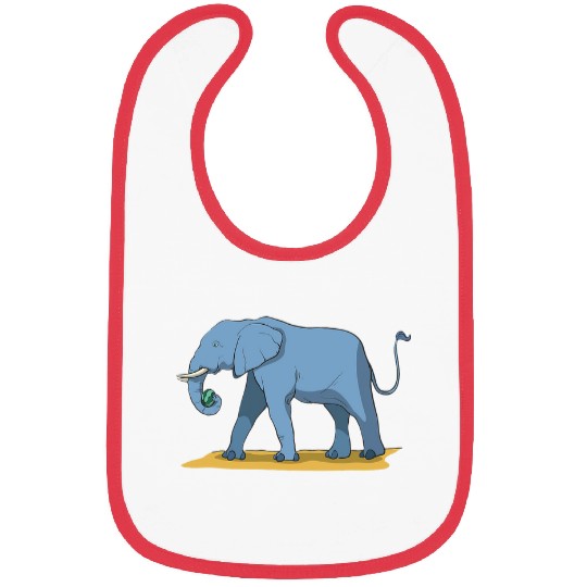 Elephant Pet Holding Melon With Its Trunk Bibs