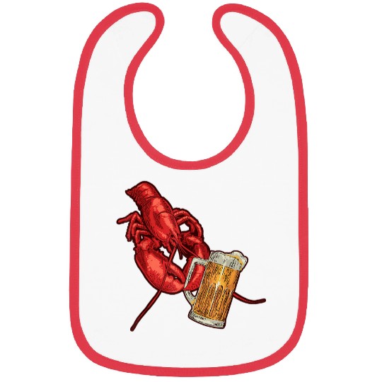 Beer Fun Lobster Drinker Beer Crustacean Seafood Lobstering Bibs