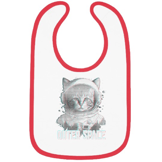 Astronaut Job cat synthwave outer space cat lover cosmic cat Bibs