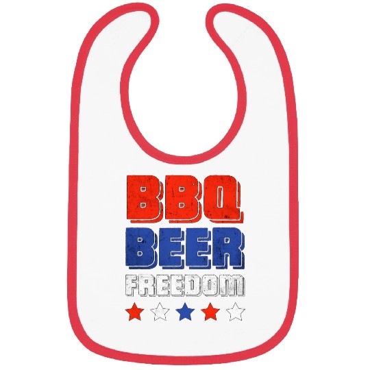 Beer Fun BBQ Beer Freedom Beer Lover Backyard BBQ Party America Bibs