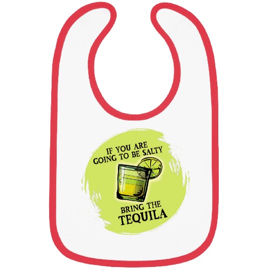Beer Fun Tequila Alcoholic Funny Snarky Joke Green Yellow Design Bibs