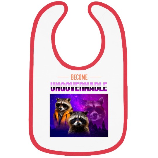 Raccoon Pet Become Ungovernable Funny Raccoon Print Bibs