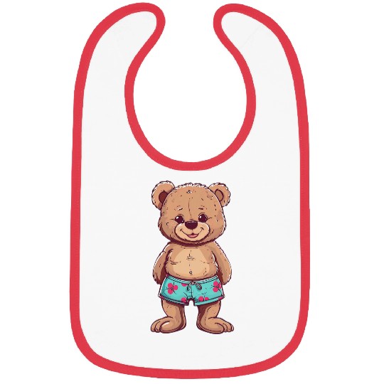 Bear Pet Cute Teddy Bear in swimming trunks Costume Bibs