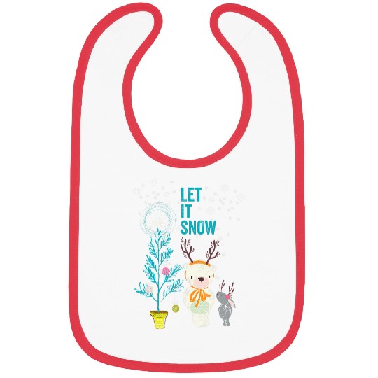 Bear Pet Let it Snow Bear and Rabbit Christmas Bibs