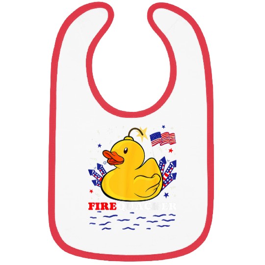 Duck Pet 4th July Patriotic Firecracker Rubber Duck Firequacker Bibs