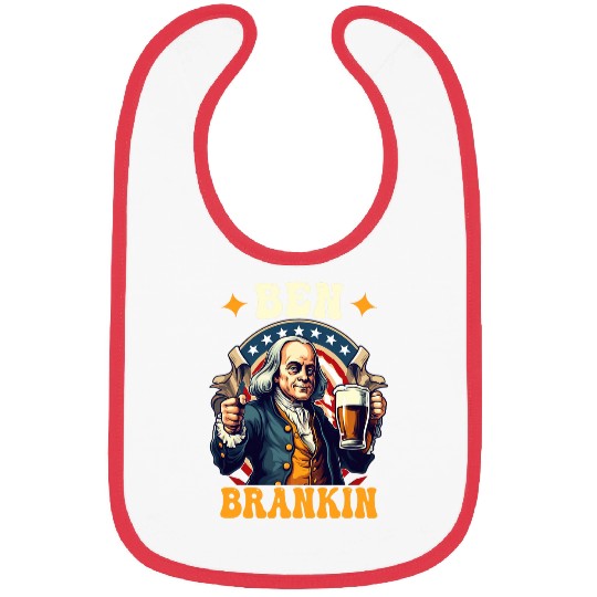 Funny 4th of July Ben Drankin Patriotic Bibs