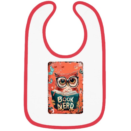 Book Fun vintages Book Nerd Owl Bookish Reading Teacher Bibs