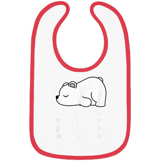 Bear Pet Cute Sleeping Lazy Polar Bear Graphic Cool Funny Sleep Lover Bibs