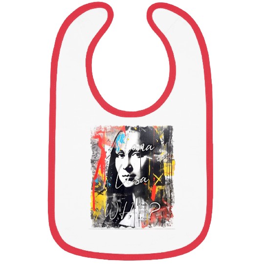 Abstract graffiti art Leonardo da Vinci art Mona Lisa Bibs