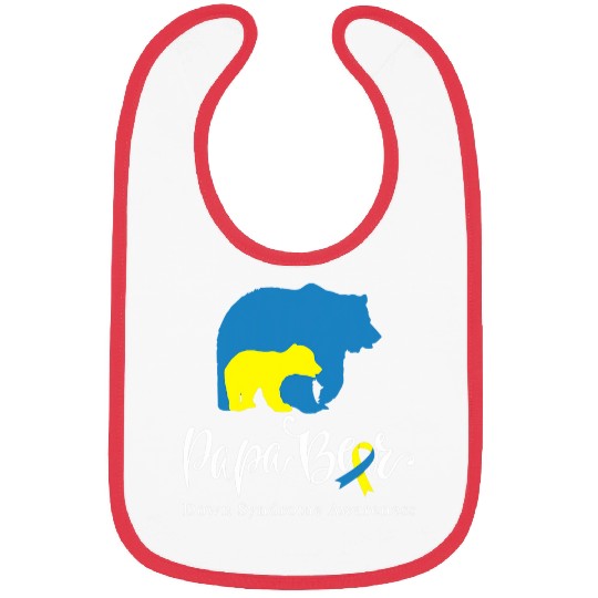 Bear Pet Mens Papa Bear Down Syndromes Awareness for Dad Bibs