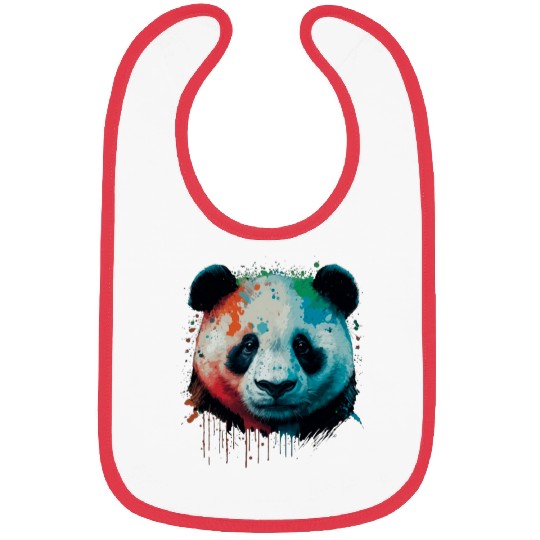 Panda Pet face for panda lovers Colorful Art panda Adoption Bibs