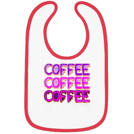 Coffee Fun Halloween Coffee Lover Design Spiders Cobweb Black Widow Bibs