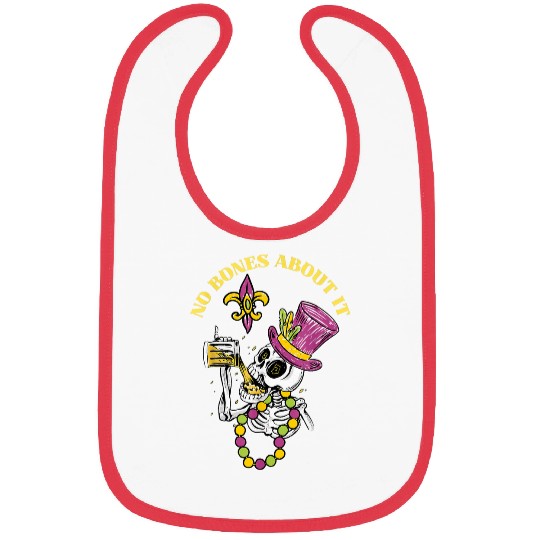 Beer Fun Mardi Gras No Bones About It Cajun Beer Drinking Skeleton Bibs
