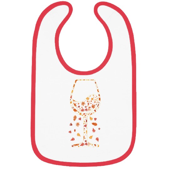 Wines Fun Fall Leaves Wines Glass Bibs