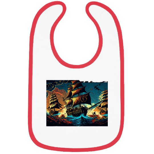 1985 Sailing Ship on the High Seas Bibs