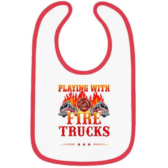 Firefighter Job Red Line American Flag Cool Firefighter Plus Size Bibs