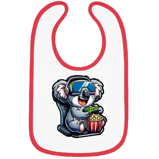 Koala Pet Gamer Koala Popcorn Gaming Chair Headphones Games Player 3 Bibs