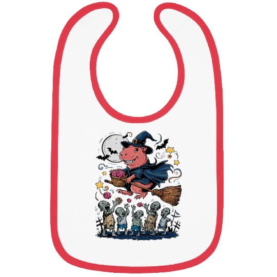 capybaras Pet Zombie Brain Chase capybaras Witch Halloween 3 Bibs