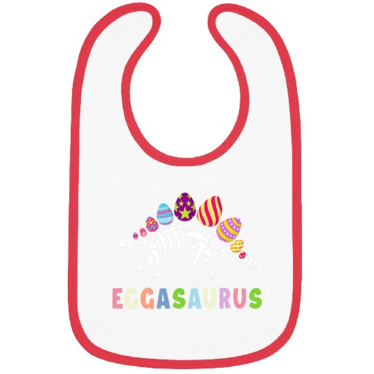 Eggasaurus Stegosaurus Dinosaur Egg Happy Easter Day Bibs