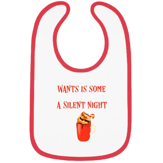 Coffee Fun Mommy for Christmas Silent Night Coffee Cocoa Mom Bibs
