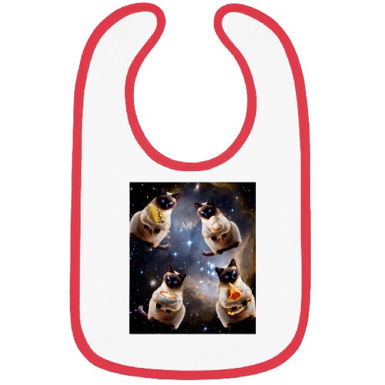 Coffee Fun Space Galaxy Cat Pizza Taco Coffee Ice Cream Cats Bibs