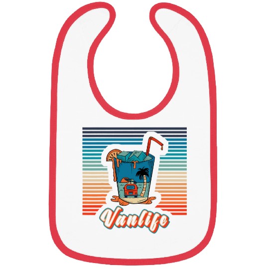 Wines Fun Surfer Van Cocktail for Vanlife and Camping Fans Bibs