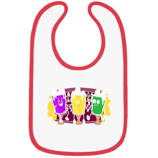 Beer Fun Beer Drinker Mardi Gras New Orleans Louisiana 2 Bibs