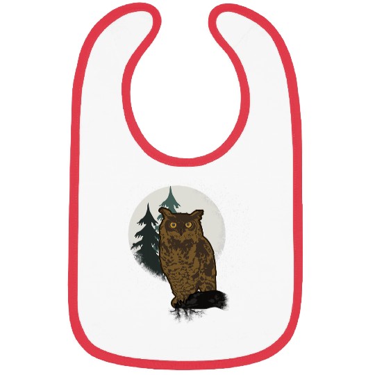 Owl Pet Moon Midnight Bird Watcher Forest Bibs