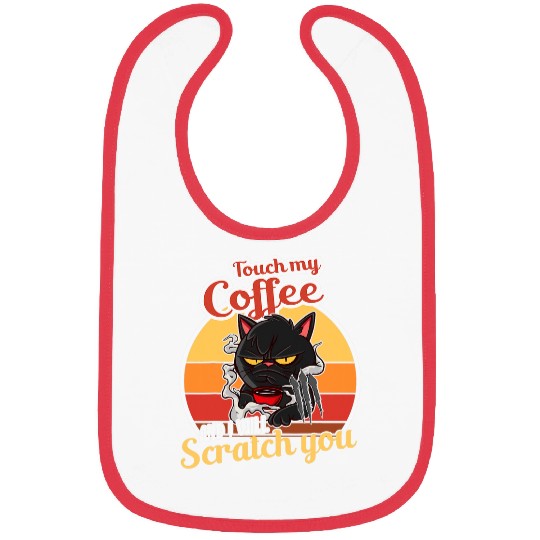 Coffee Fun Cat Meme Scratch Design for a Coffee Lover Bibs