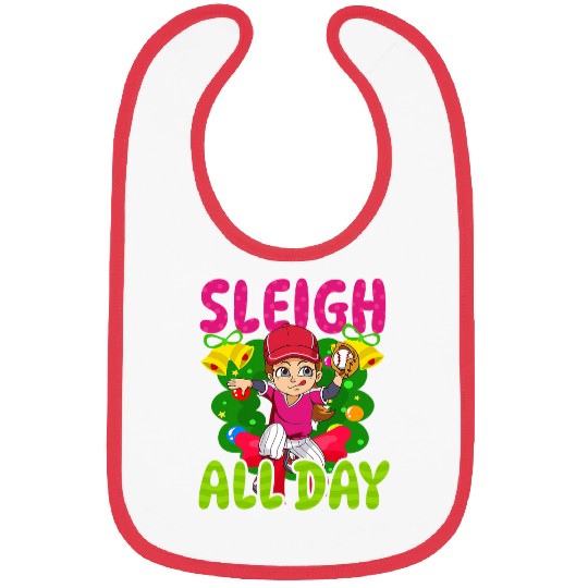 Sleigh All Day Design Christmas Baseball Bibs