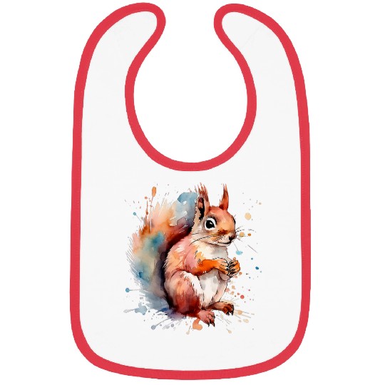 Squirrel Pet Watercolor Bibs