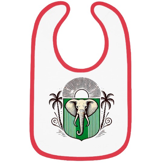 Elephant Pet Ivory Coast Ivorian Elephant Flag Wear 2 Bibs