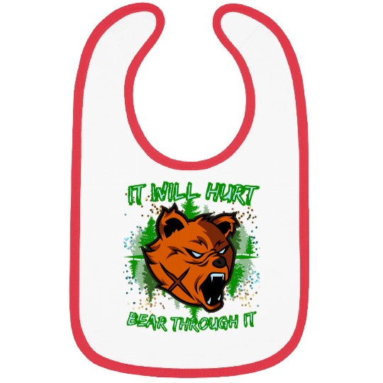 Bear Pet VanMoore Bear Through It Will Hurt Gym Oversized Graphic Bibs