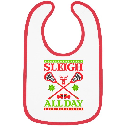 Sleigh All Day Design Christmas Lacrosse Bibs