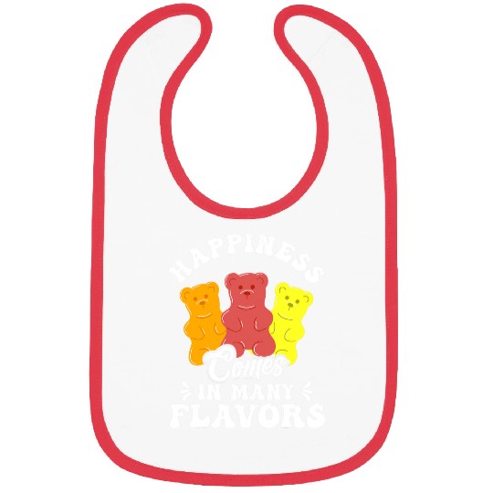 Bear Pet Funny Gummy Bear Candy Happiness Comes in Many Flavors Bibs