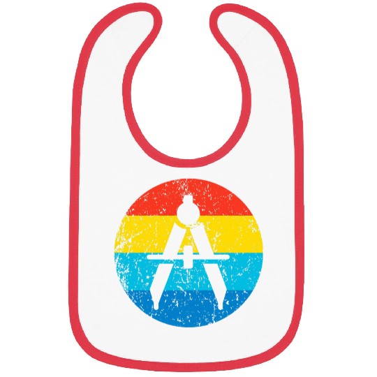 Architect Job Engineer vintages Compass Retro 1970s Style Circle Bibs