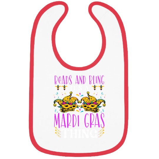 Beads and bling its a Mardi Gras thing carnivals Mardi Gras 3 Bibs