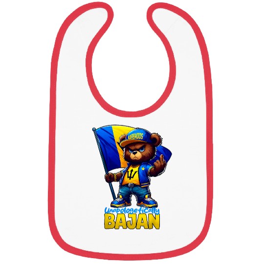 Bear Pet UNAPOLOGETICALLY BAJAN Flag Barbadian Teddy Bear Barbados Bibs