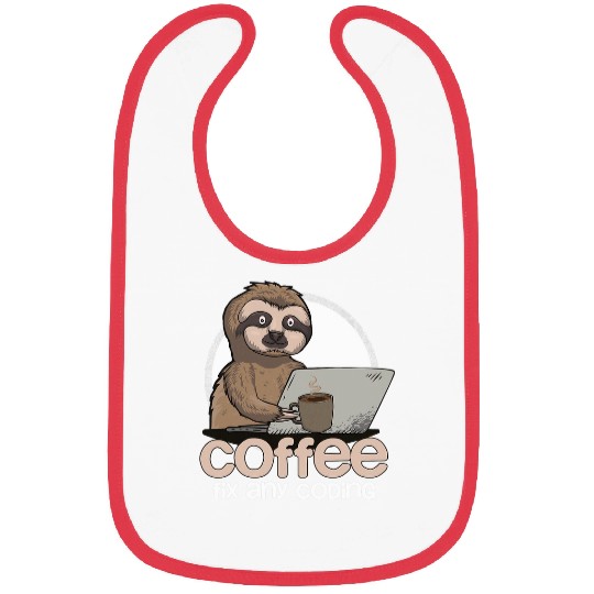 Sloth Pet Computer Science Sloth Programmer Coding Gift For IT Coder Bibs