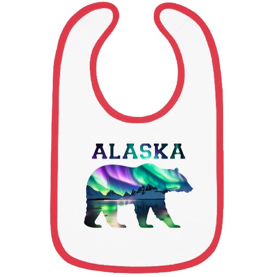 Alaskan Bear Northern Lights Aurora Borealis Nature Sky Bibs