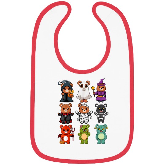 Bear Pet Bear Spooky ghosts BooJee Horror Pumpkin Bear Halloween Bibs