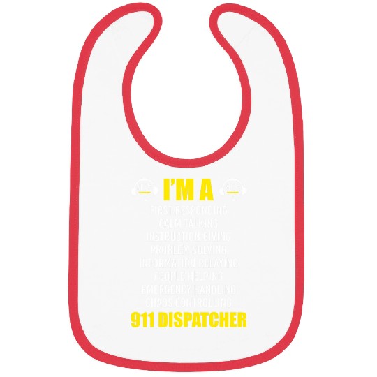 911 Dispatcher Thin Gold Yellow Line Im A First Responding Bibs