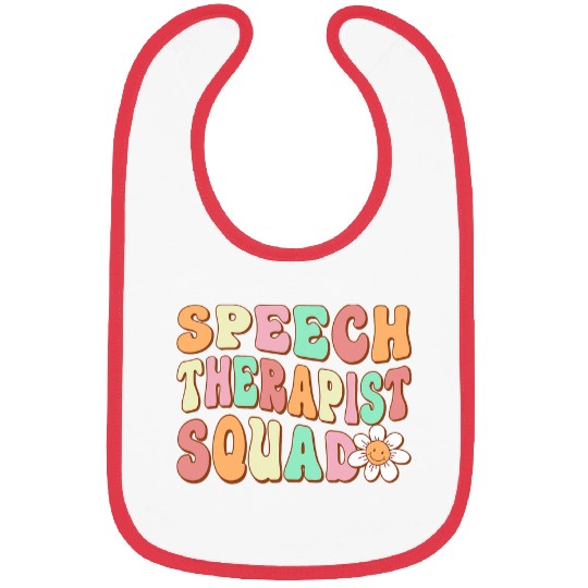 Speech Therapist Squad Retro Groovy Speech Therapy Vibes Bibs
