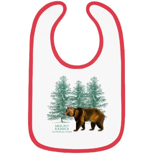 Bear Pet Mount Rainier National Park Washington Bear Trees Souvenir Bibs