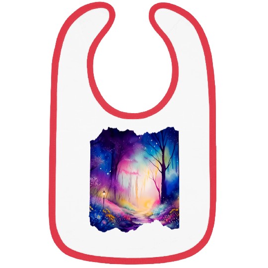 Boho Chic Enchanted Forest Rainbow Watercolor Sky Bibs