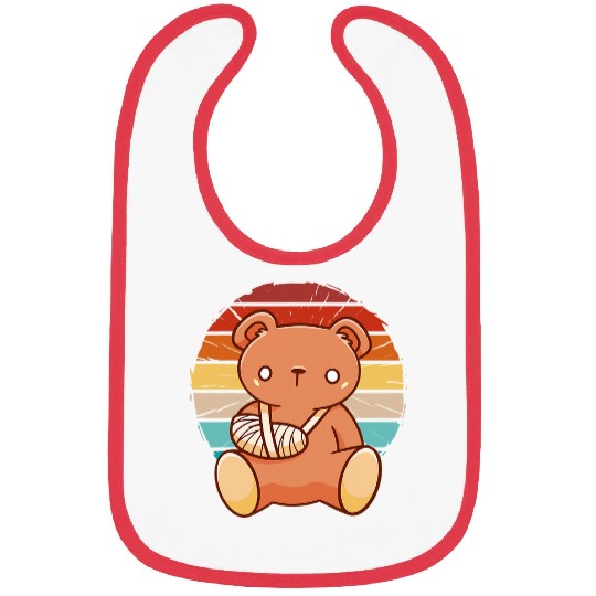 Bear Pet funny teddy bear with a broken arm sad bear toy Bibs