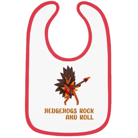 Hedgehog Pet rock and roll hedgehog with guitar Bibs