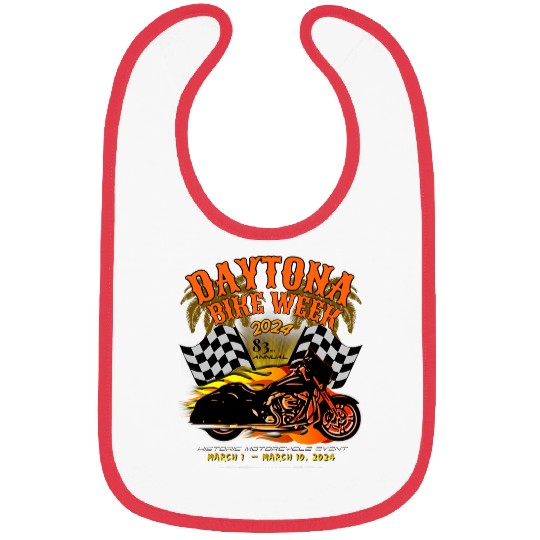 2024 DAYTONA BEACH BIKE WEEK CHECKERED FLAG DESIGN ON FRONT Bibs