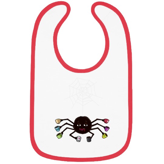 Coffee Fun Spider Coffee Drinker caffeines Addict Cute Spiderweb Bibs
